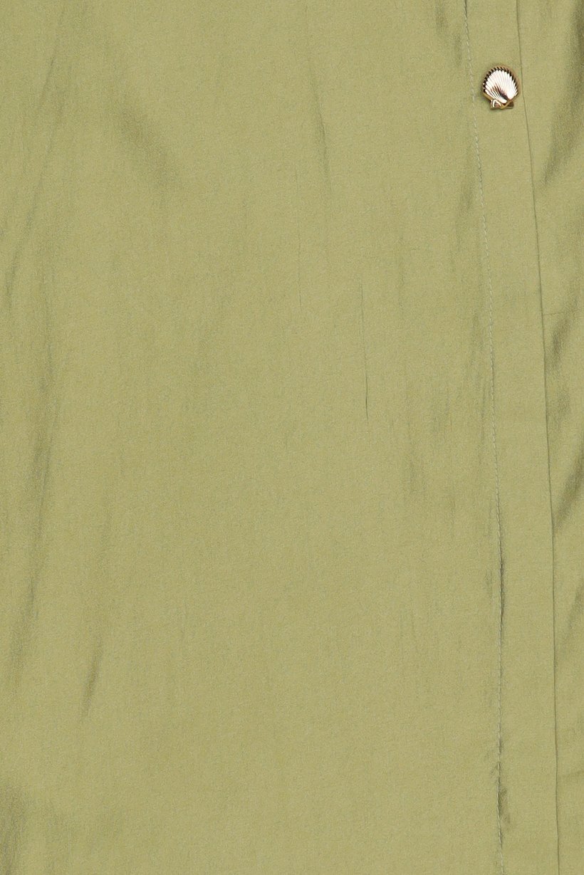 Women Spread Collar Solid Long Sleeve Shirt, Olive