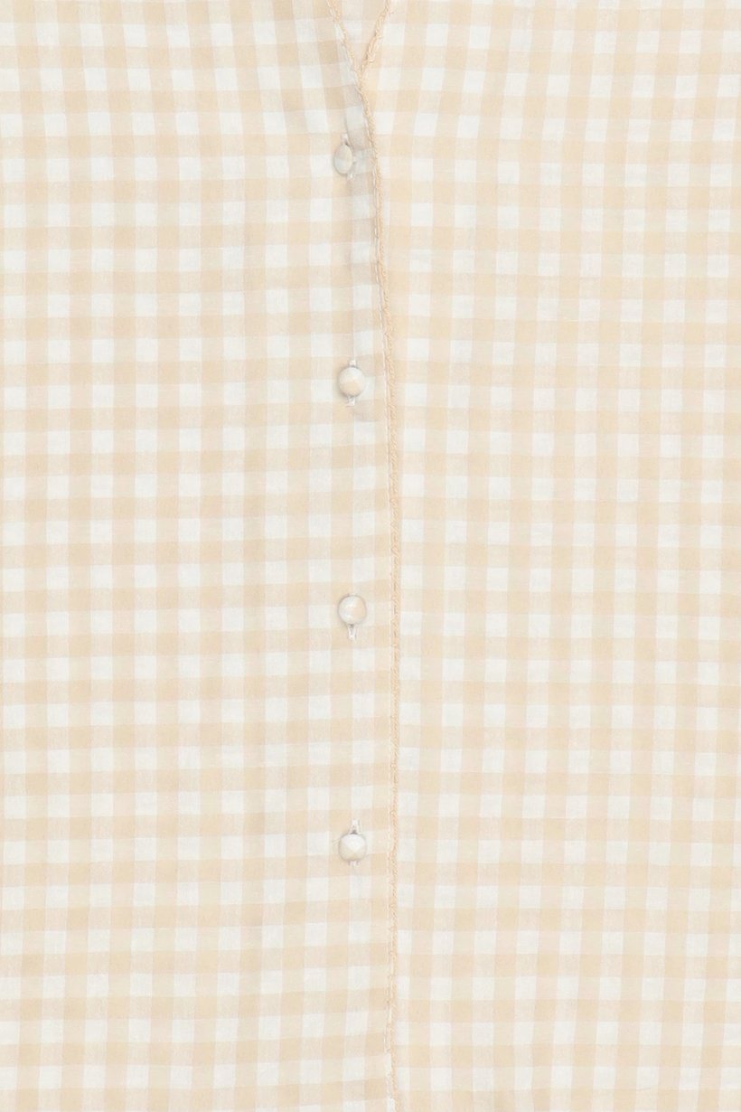 Women V-Neck Long Sleeve Checkered Shirt, Multicolor