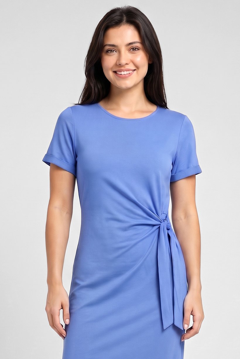 Women Solid Maxi Dress, Blue
