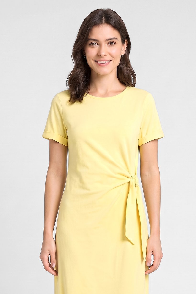 Women Solid Maxi Dress, Yellow