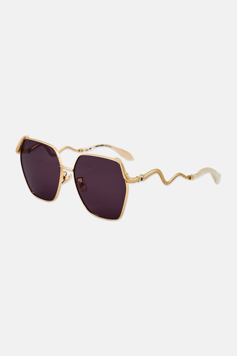 Women SRC035M 590300 Geometric Sunglasses, Gold