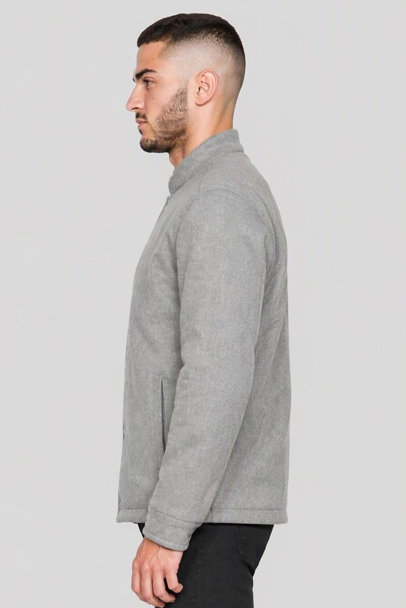 Men Plain Bomber Jacket, Grey