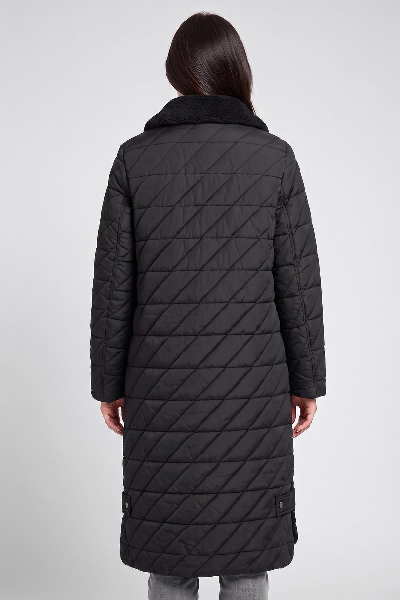 Women Quilted Puffer Jacket, Black