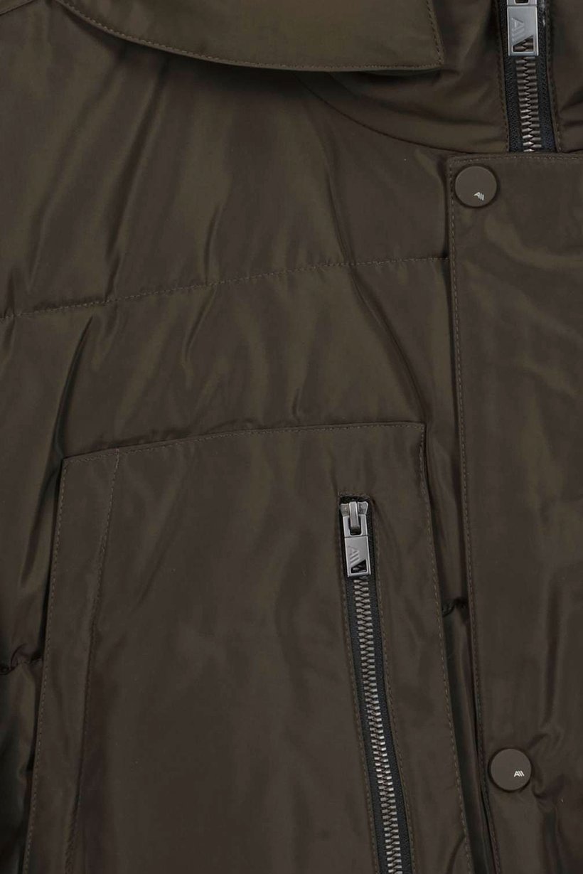 Men Quilted Puffer Jacket, Deep Olive