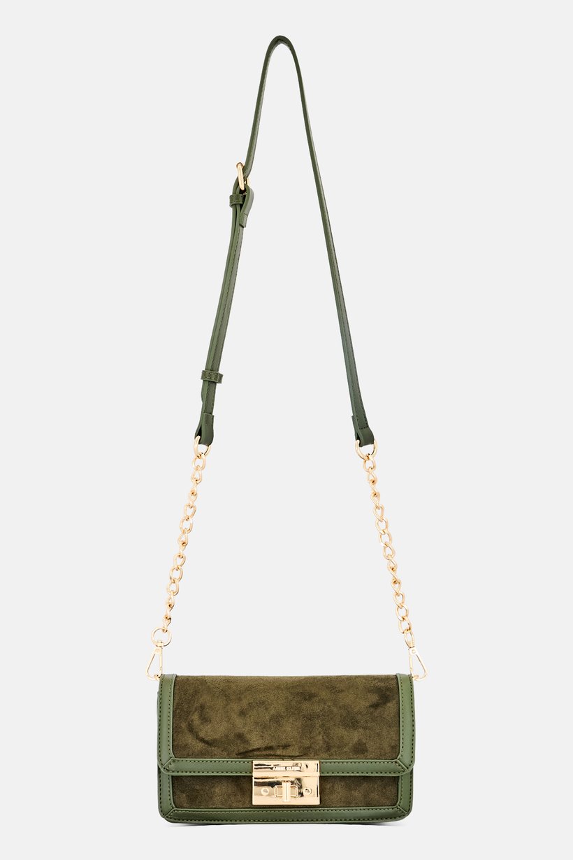 Women Brand Logo Cross Body Bag, Olive