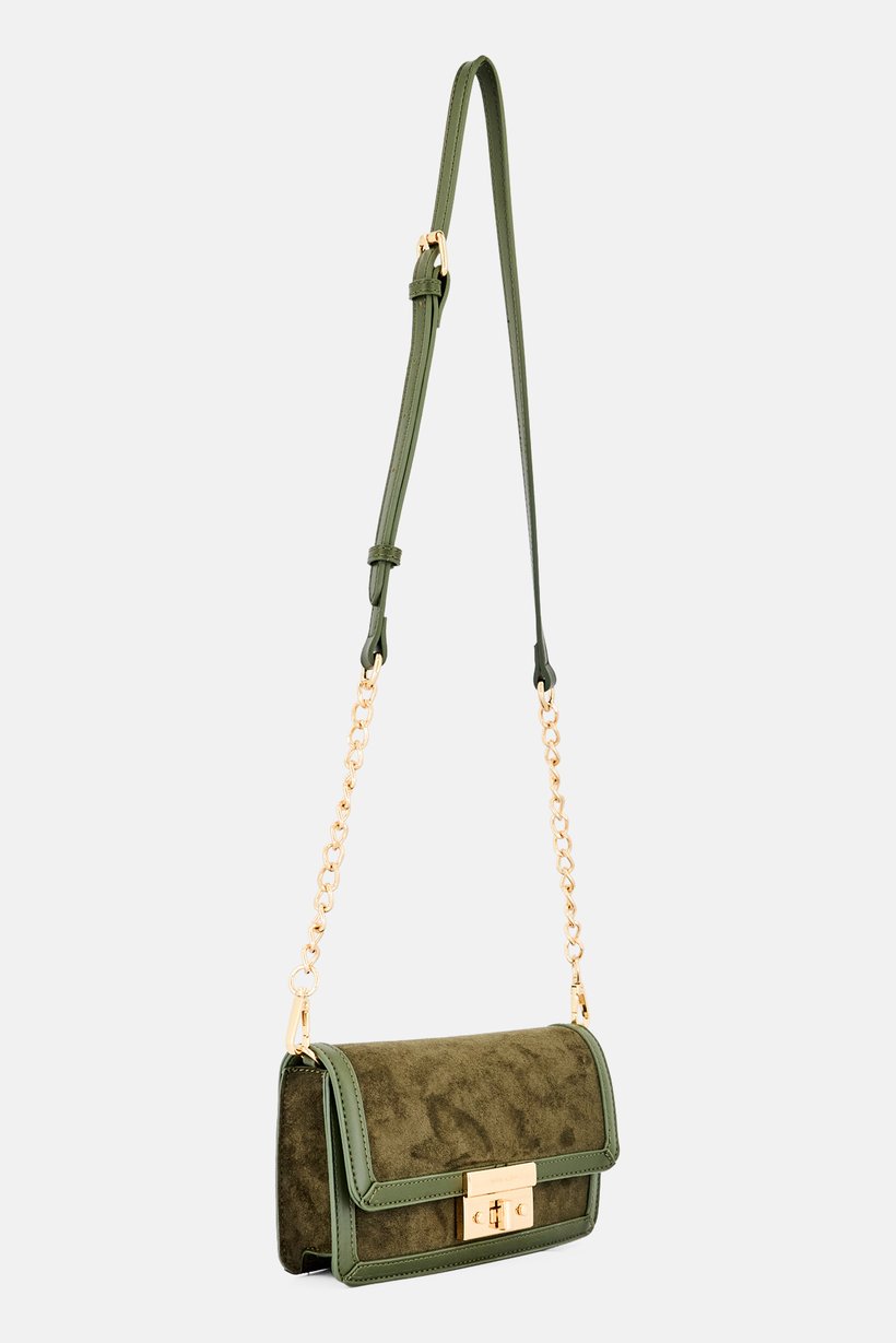 Women Brand Logo Cross Body Bag, Olive