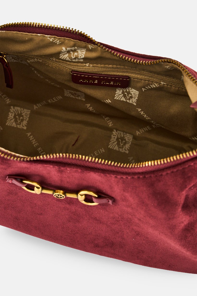 Women Brand Logo Shoulder Bag, Burgandy