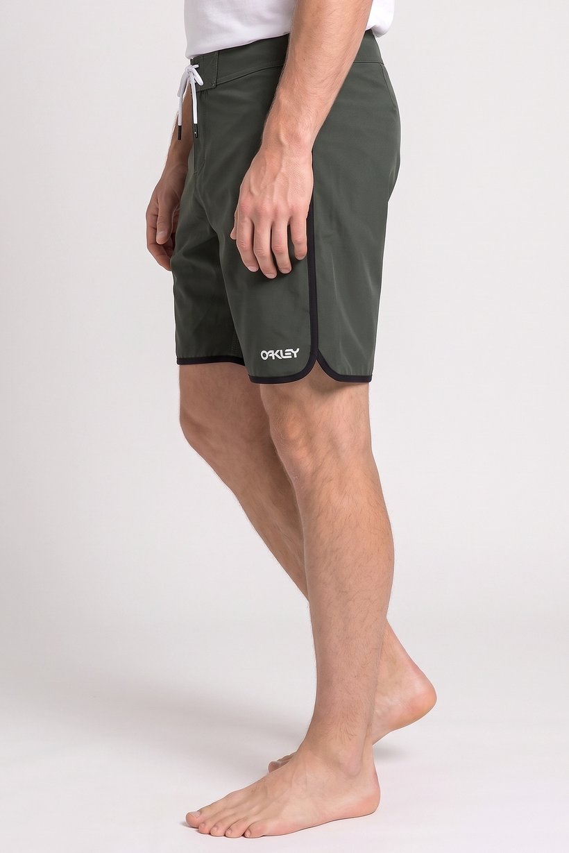Men Brand Logo  Board Shorts, Dark Green