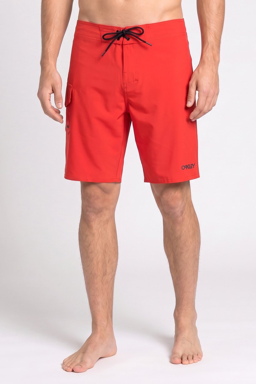 Men Brand Logo Board Shorts, Red