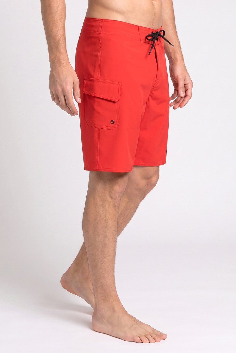 Men Brand Logo Board Shorts, Red