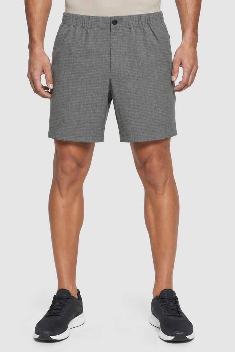 Men regular Fit Micro Stripe Outdoor Shorts, Heather Grey