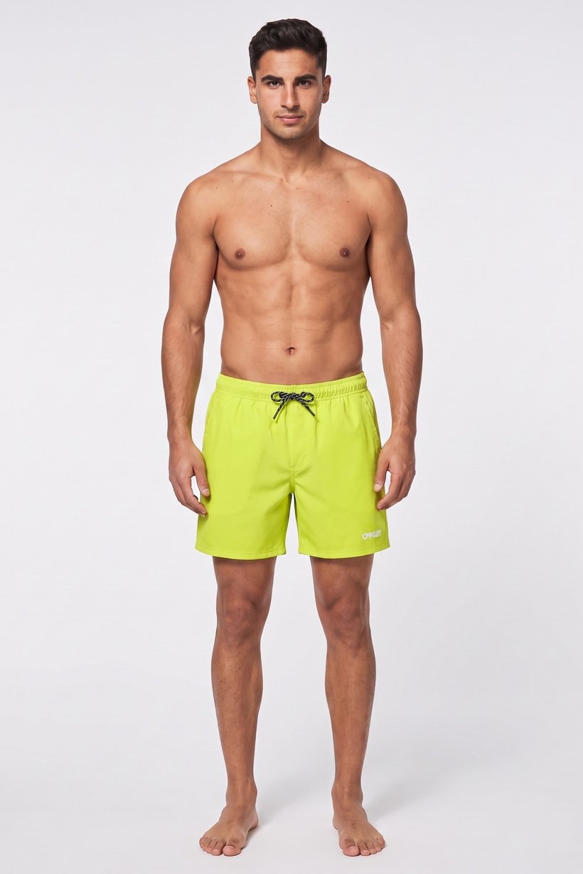 Men Brand Logo 16 Inseam Board Shorts, Lime Green