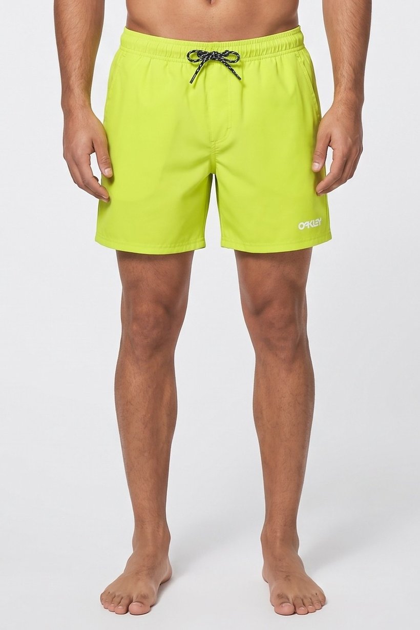 Men Brand Logo 16 Inseam Board Shorts, Lime Green