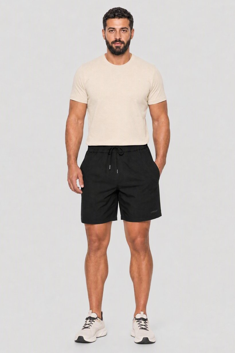 Men Regular Fit Outdoor Shorts, Black