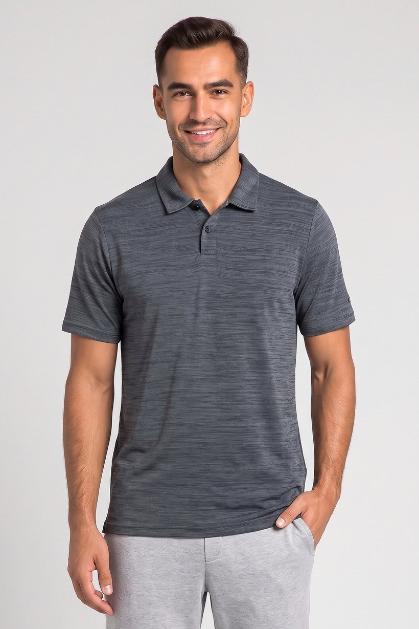 Men Regular Fit Short Sleeve Heather Polo Shirt, Multicolor