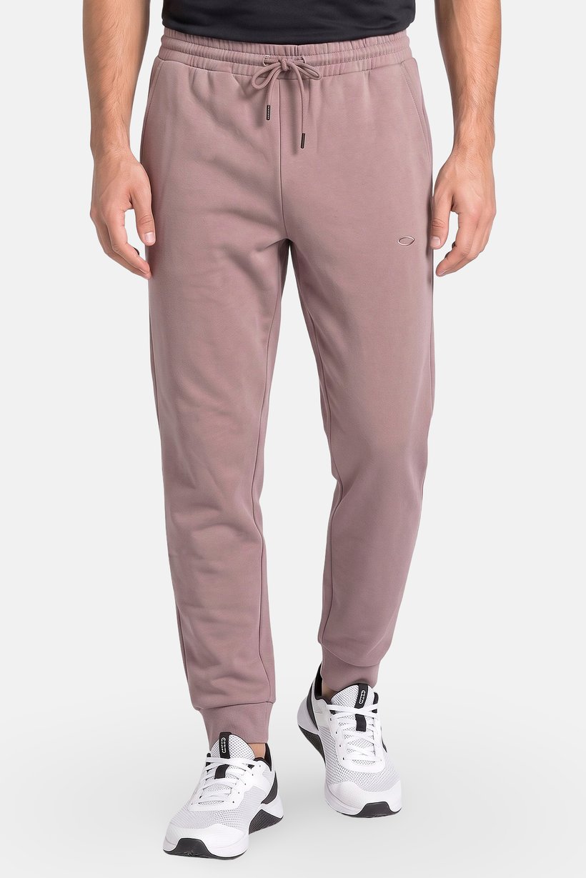 Men Regular Fit Brand Logo Outdoor Sweatpants, Night Pink
