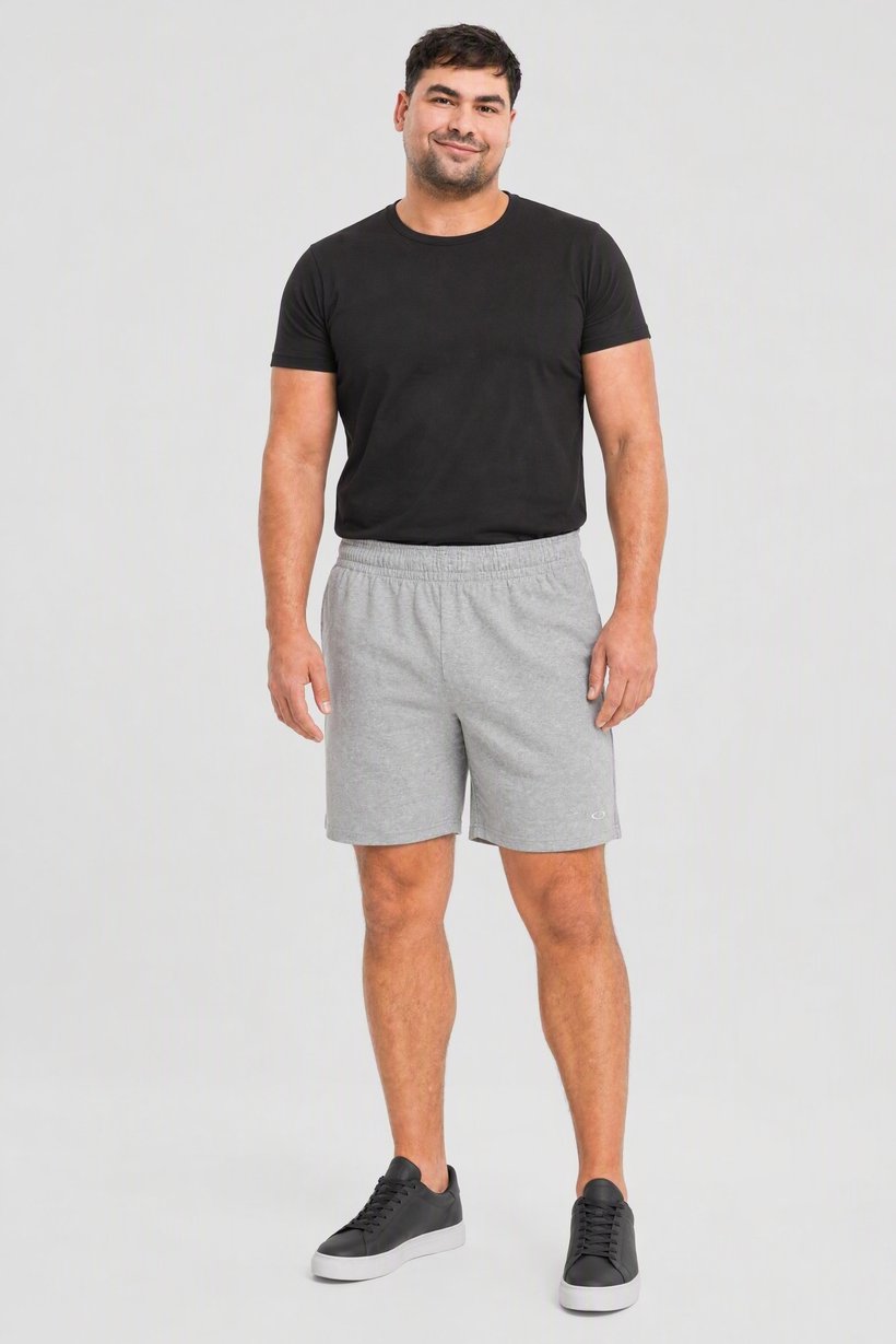 Men Regular Fit Embroidered Logo Shorts, Heather Grey