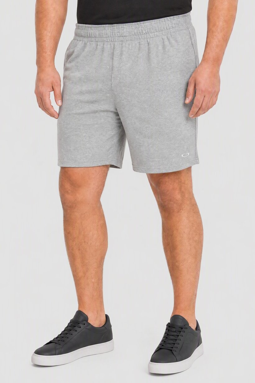 Men Regular Fit Embroidered Logo Shorts, Heather Grey
