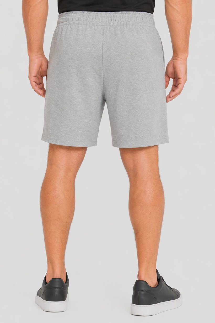 Men Regular Fit Embroidered Logo Shorts, Heather Grey
