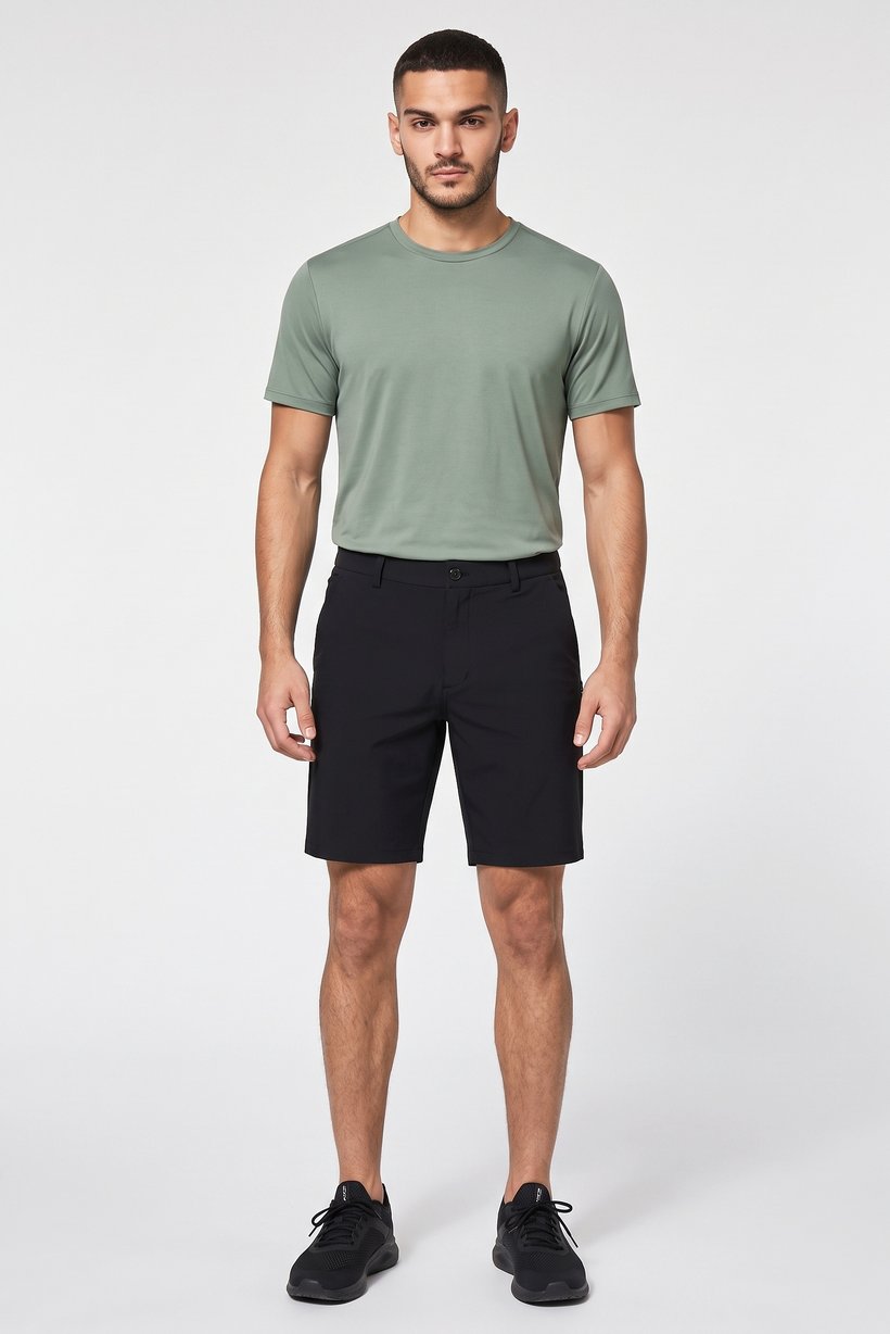Men Sportswear Fit Golf Shorts, Black