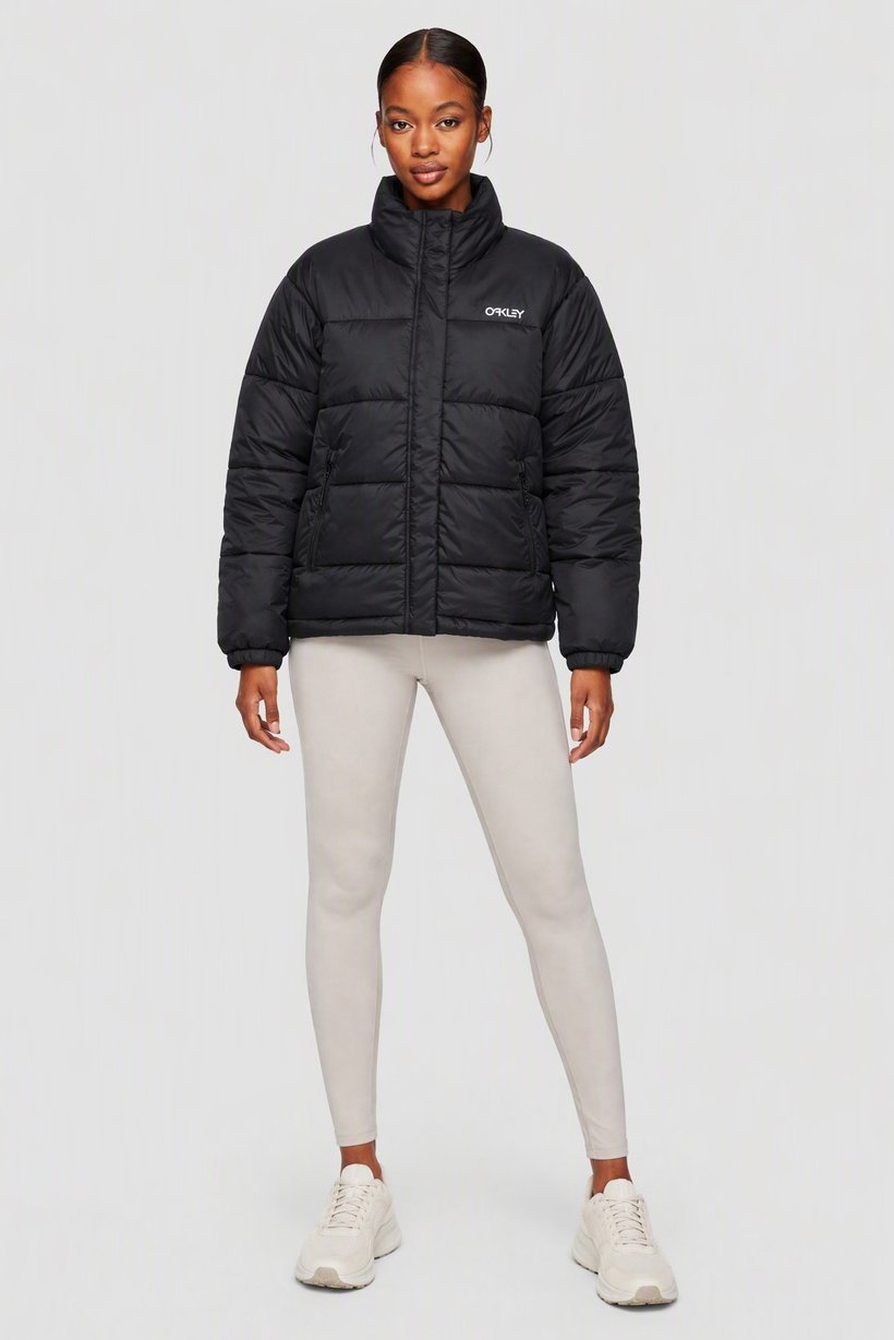 Women Performance Fit Long Sleeve Outdoor Puffer Jacket, Black