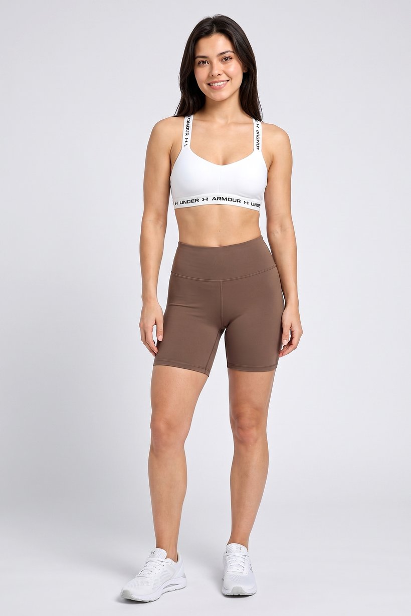 Women Brand Logo Padded Training Sports Bra, White