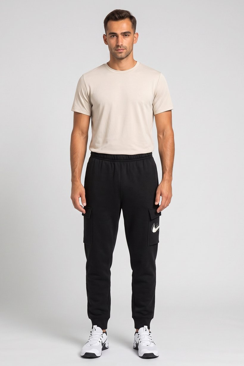 Men Standard Fit Outdoor Sweatpants, Black