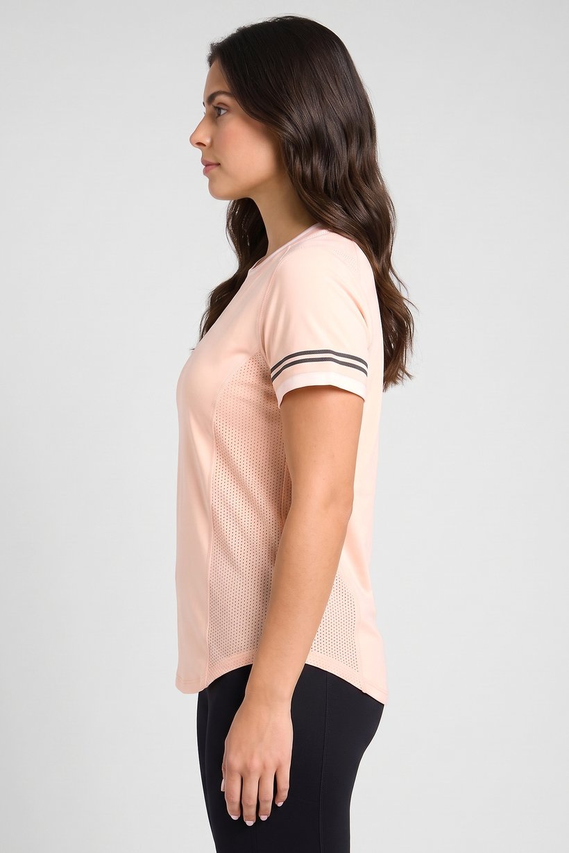 Women Sportswear Fit Short Sleeve Training T-Shirt, Peach