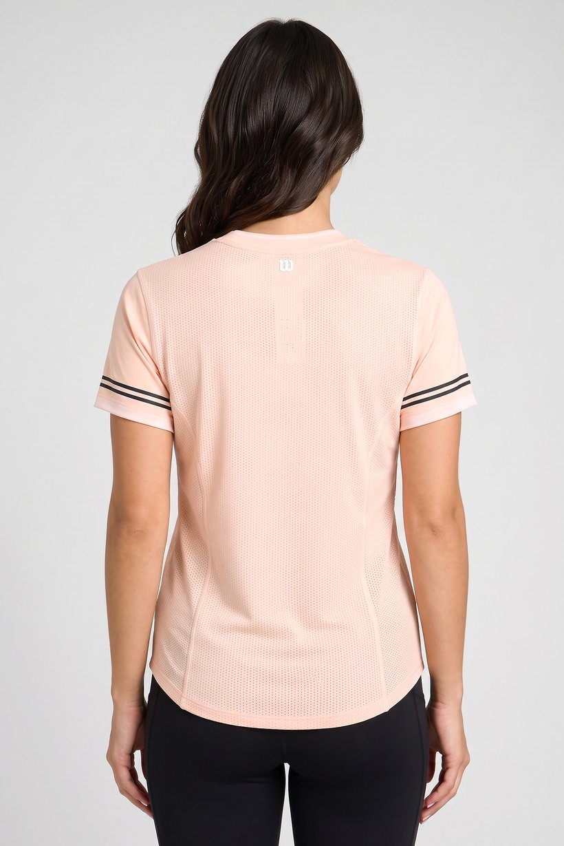 Women Sportswear Fit Short Sleeve Training T-Shirt, Peach