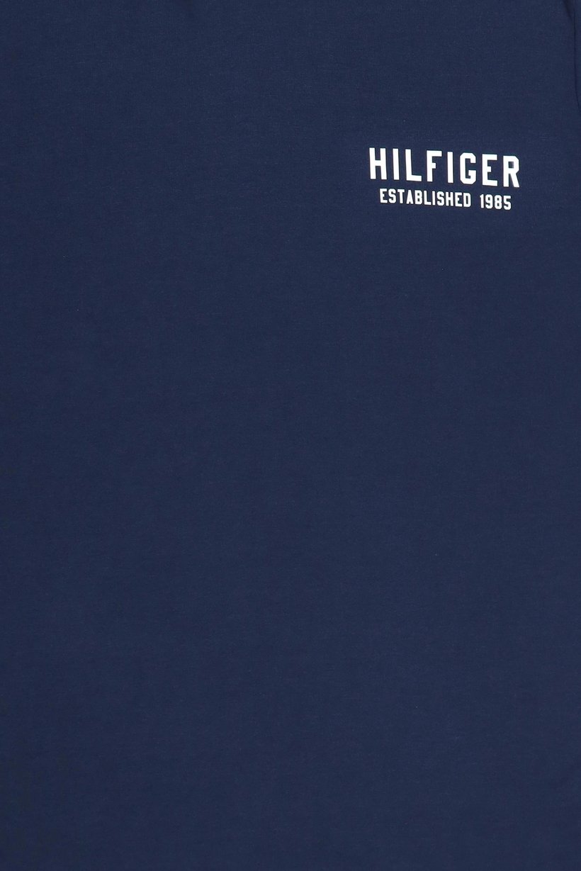 Men Brand Logo Long Sleeve Hooded Sleepwear, Dark Navy