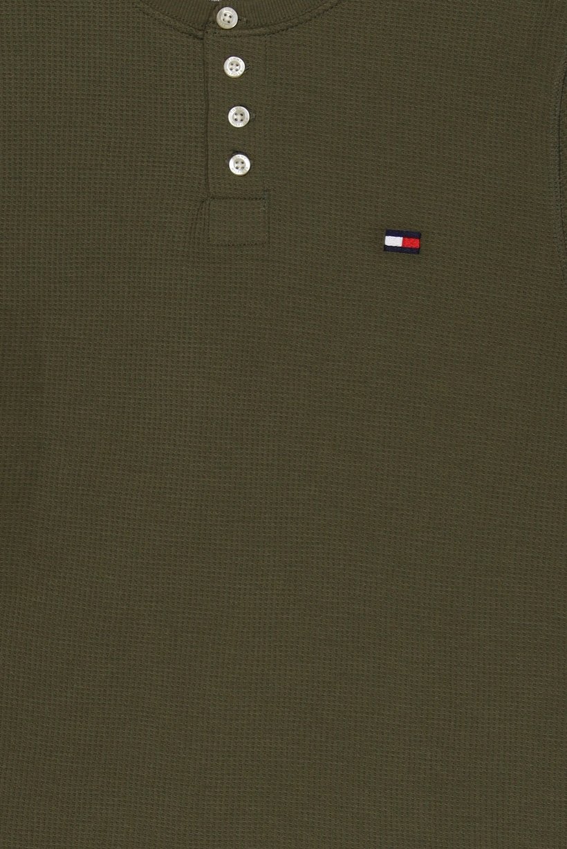 Men Crew Neck Long Sleeve Embroidered Logo T-Shirt, Olive