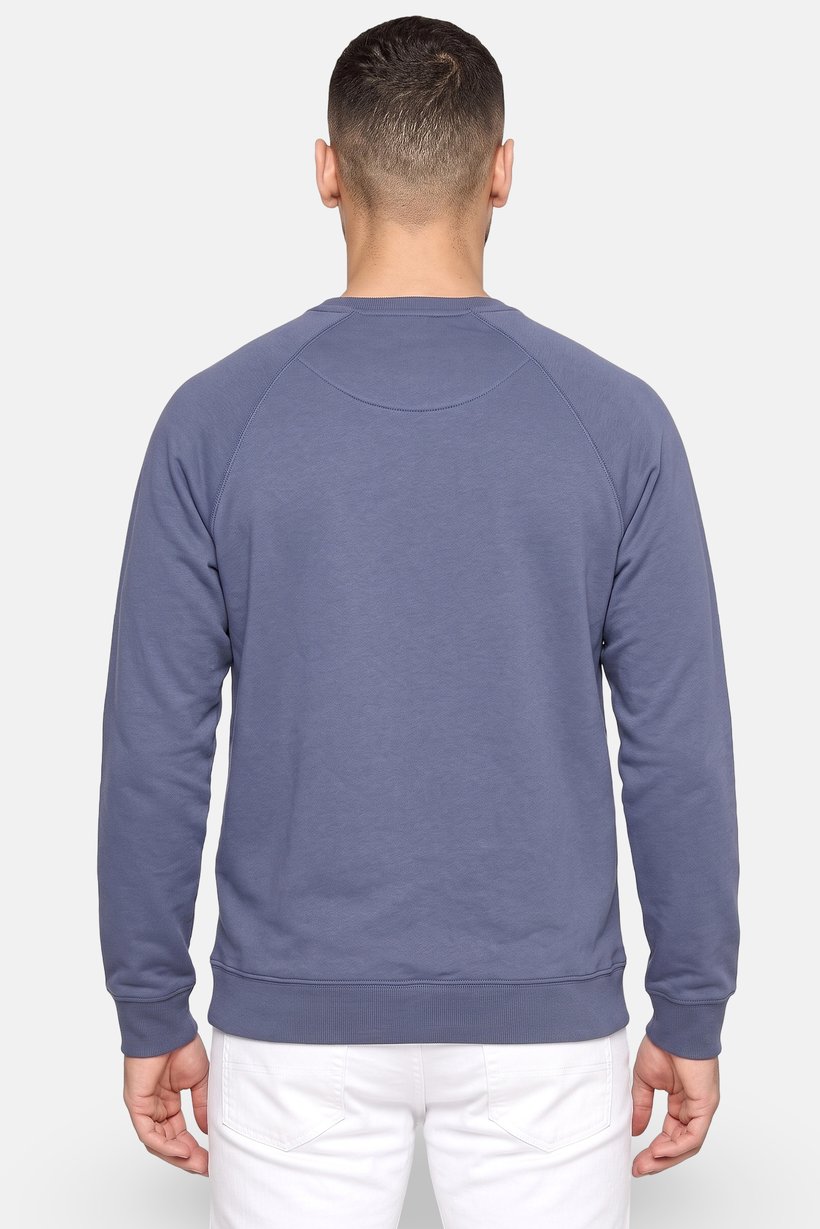 Me Crew Neck Long Sleeve Graphic Print Sweatshirt, Slate Blue
