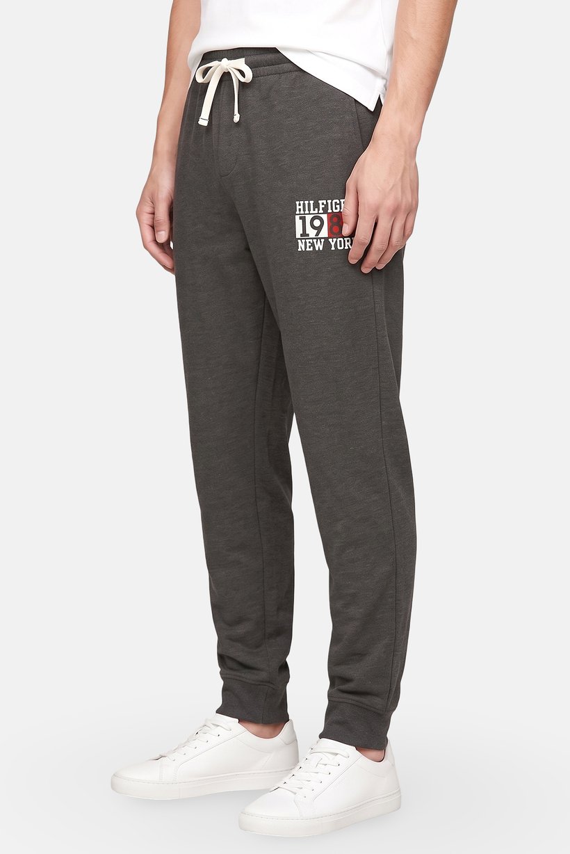Men Regular Fit Brand Logo Jogger Pants, Dark Grey