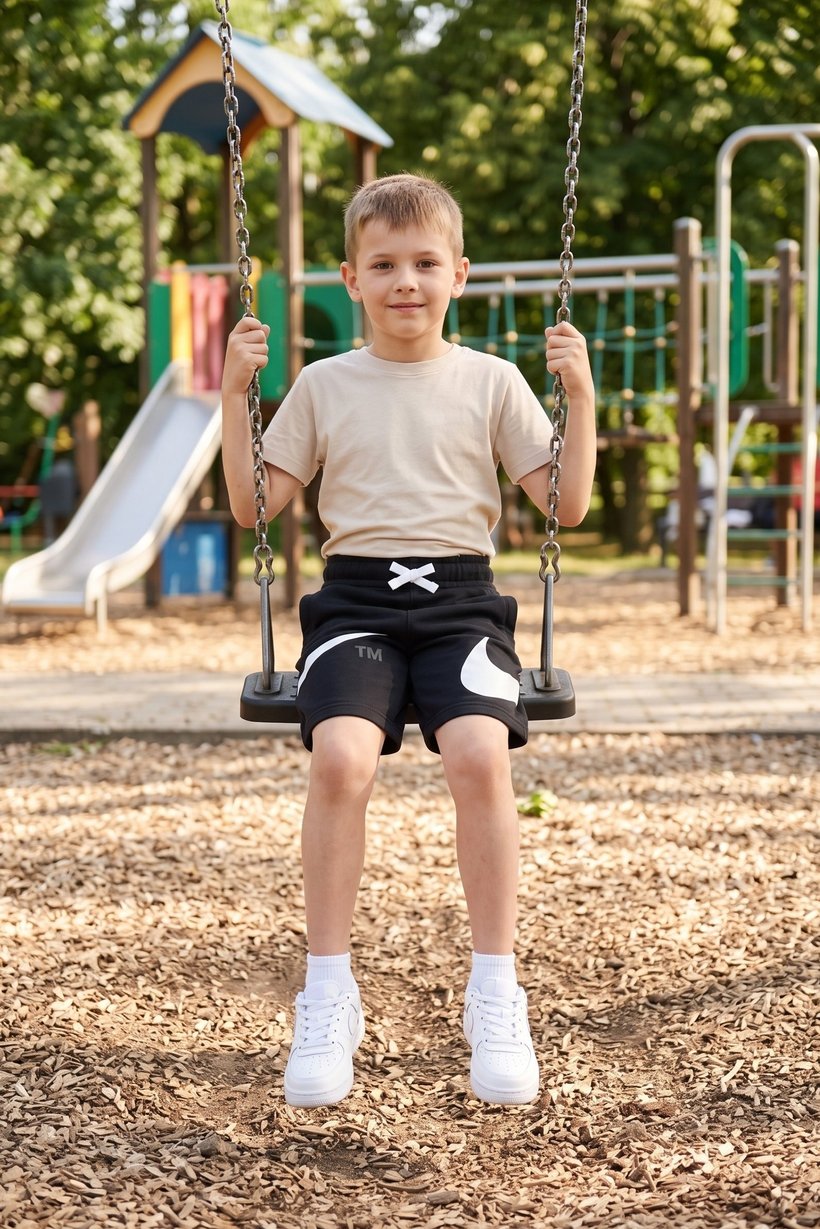Kids Boy Standard Fit Outdoor Shorts, Black