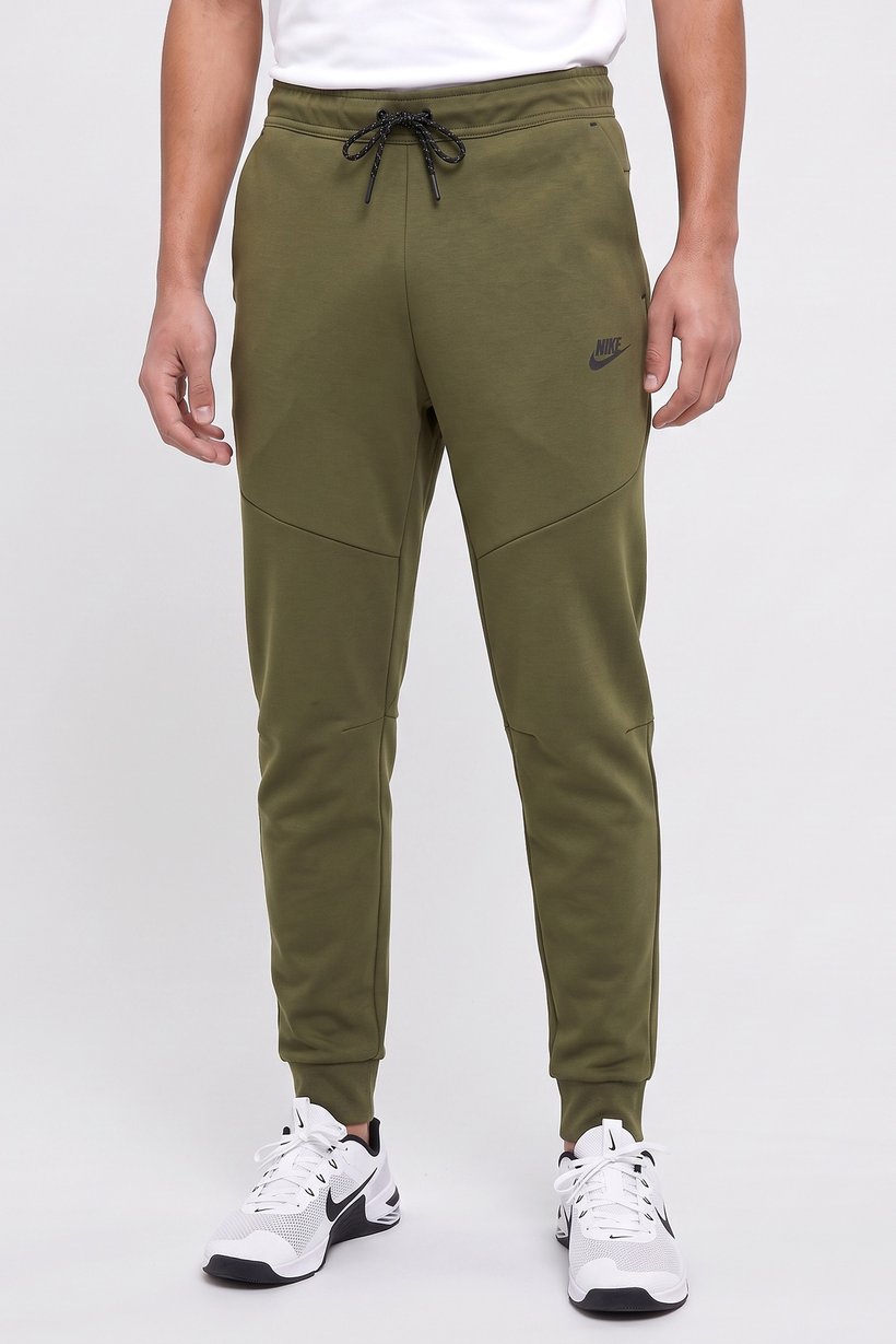 Men Slim Fit Brand Logo Outdoor Sweatpants, Olive