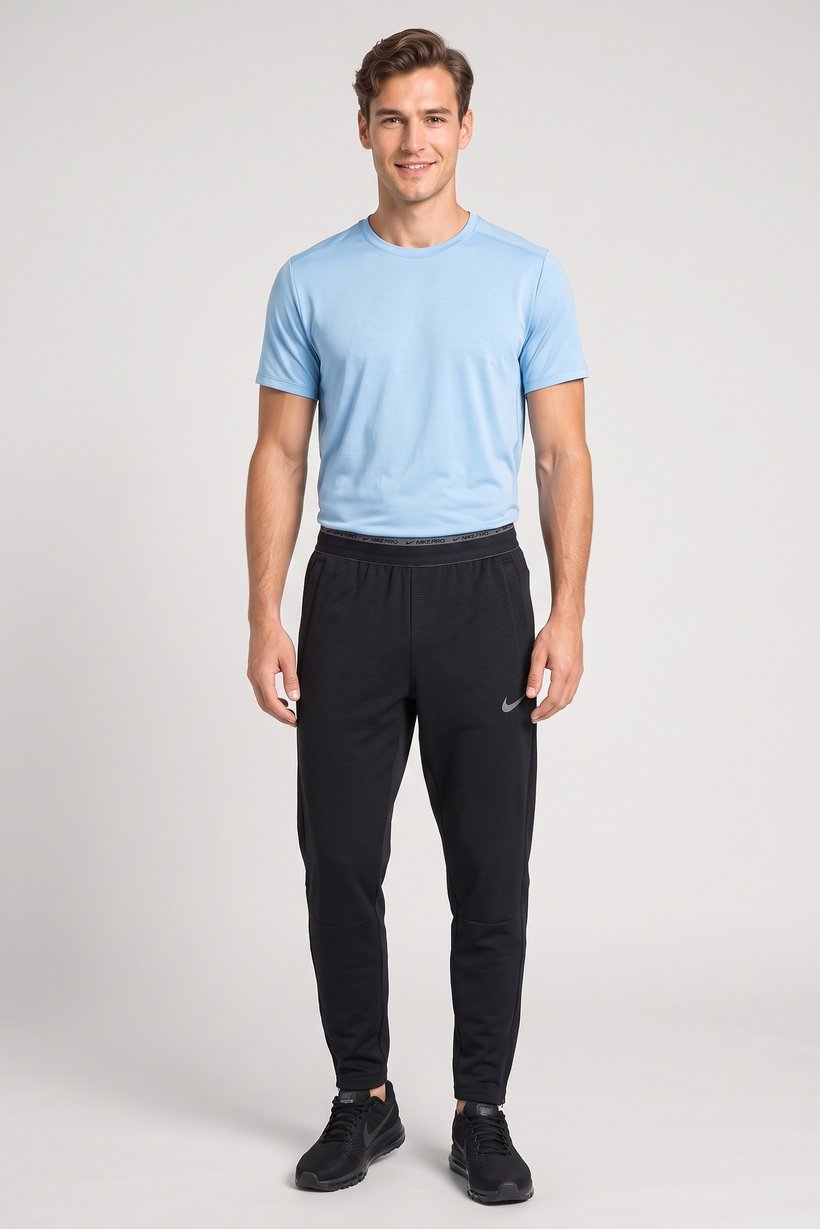 Men Standard Fit Training Track Pants, Black
