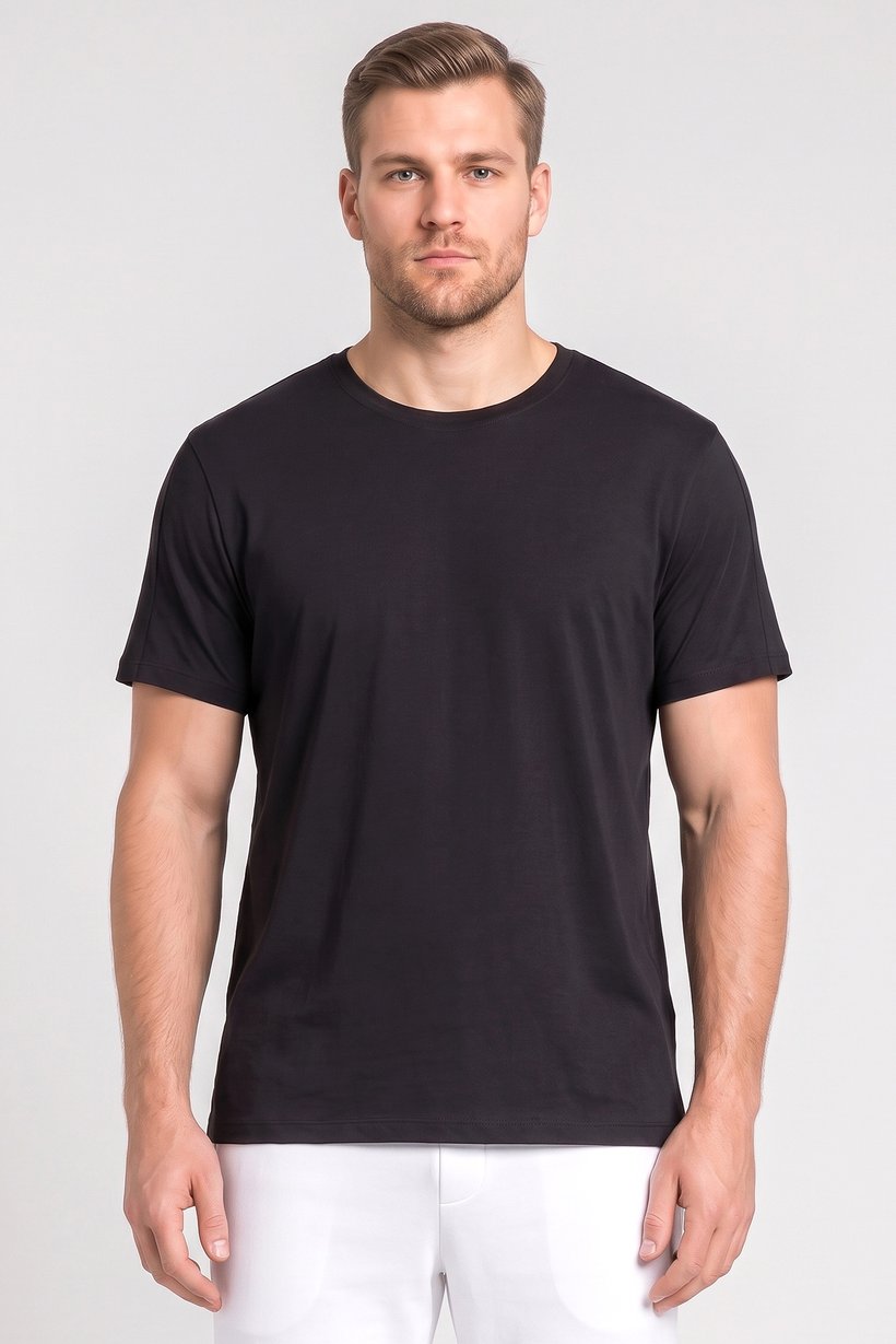 Men Dri Fit Short Sleeve Yoga T-Shirt, Black