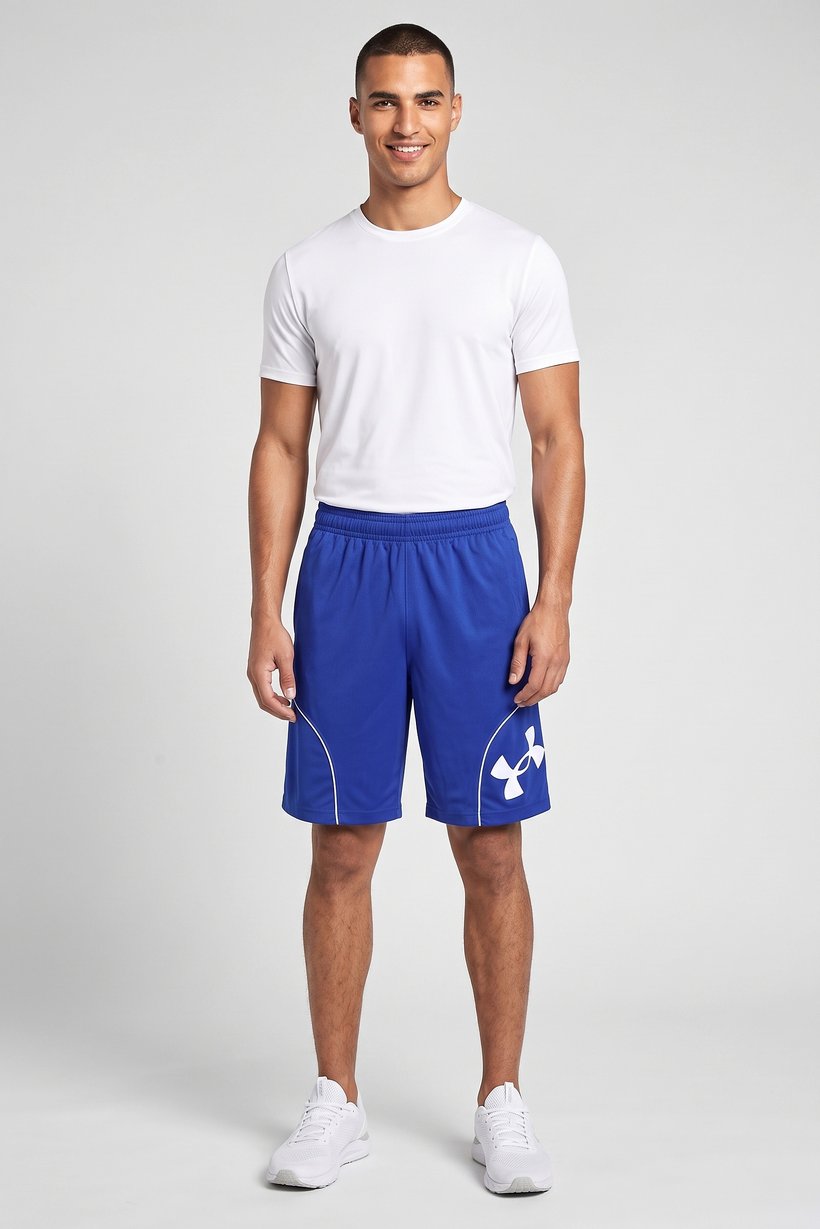 Men Loose Fit Training Shorts, Blue