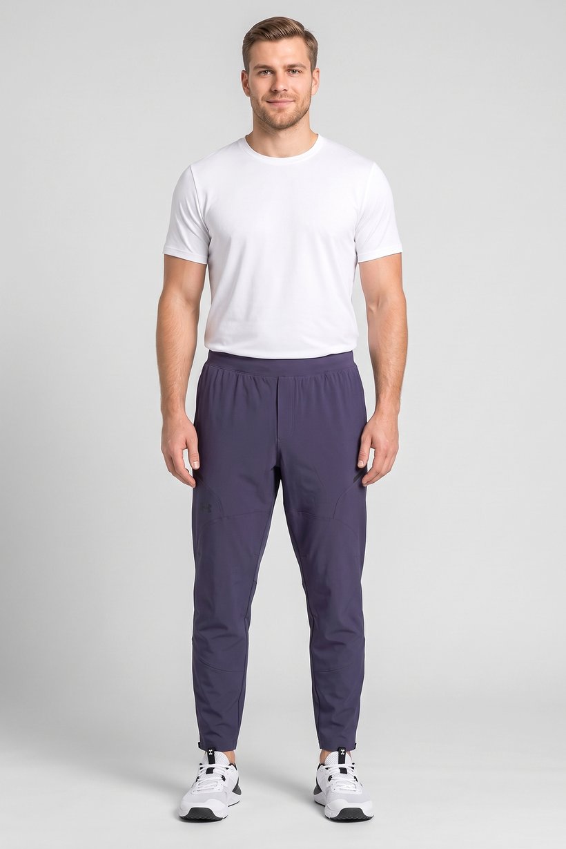 Men Fitted Brand Logo Outdoor Pants, Dusty Purple