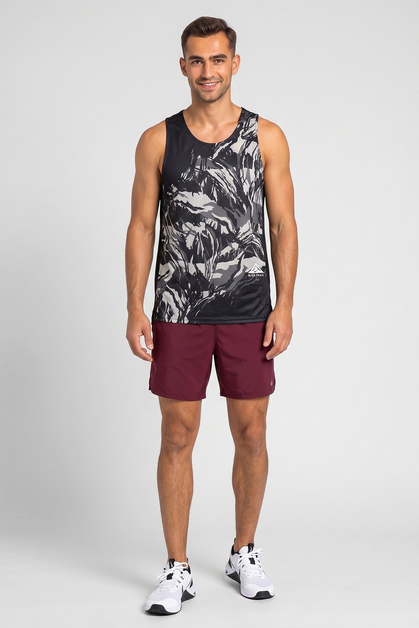 Men Dri Fit Camouflage Sleeveless Running Tank Top, Multicolor