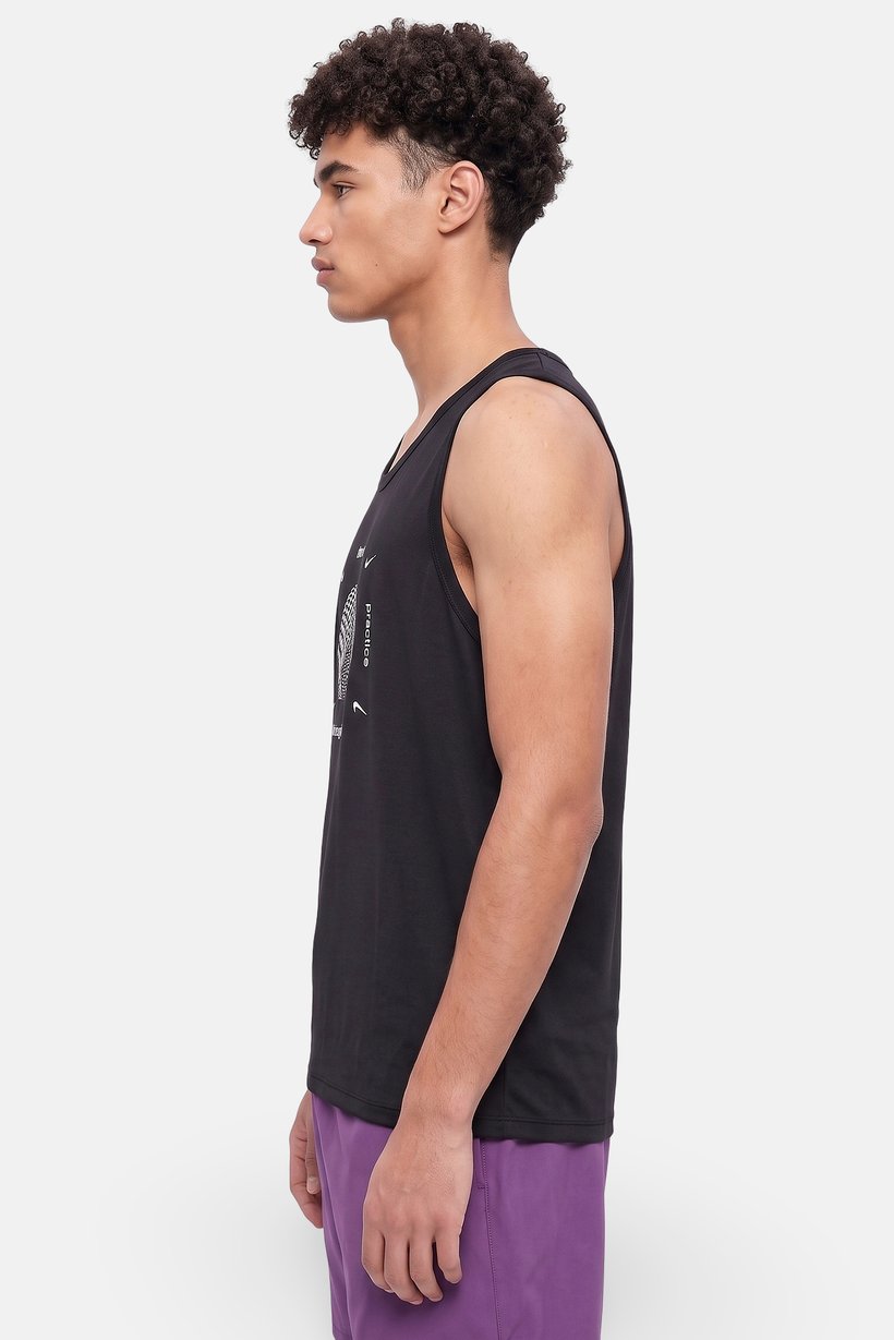 Men Dri Fit Sleeveless Training Tank Top, Black