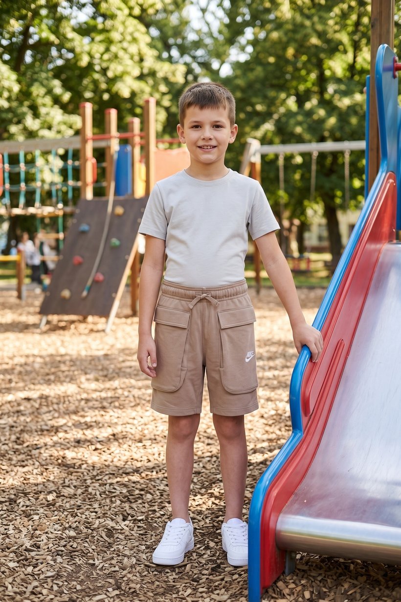 Kids Boy Standard Fit Outdoor Shorts, Light Brown