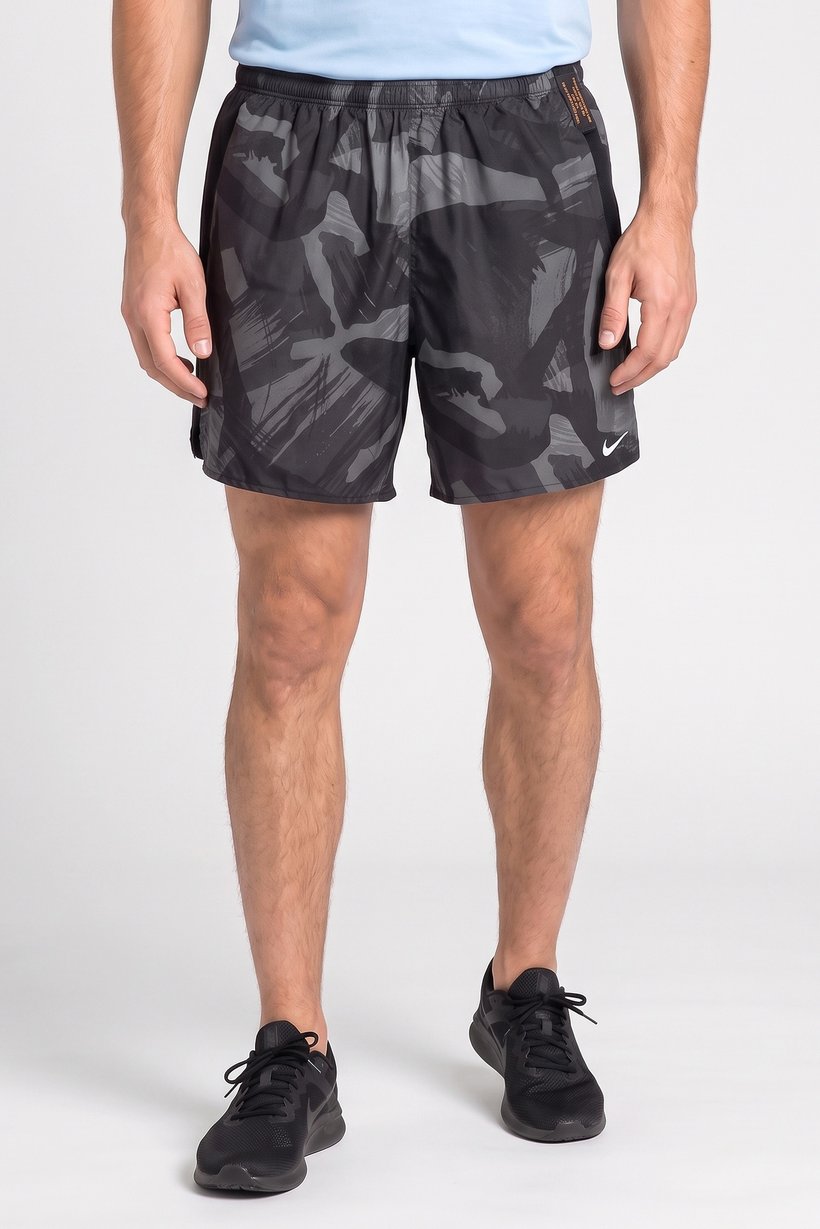 Men Standard Fit 7 Inseam Camouflage Running Shorts, Multicolor