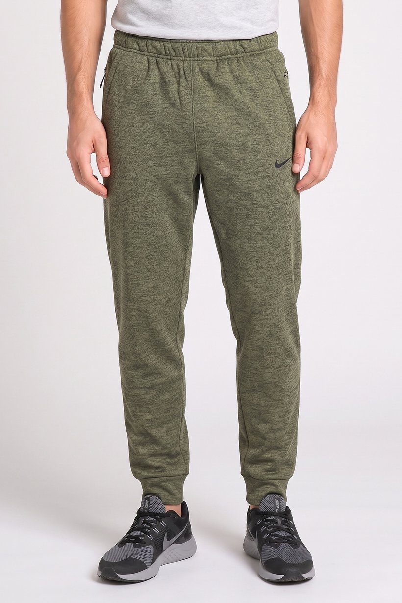 Men Therma Fit Embroidered Logo Training Sweatpants, Heather Olive