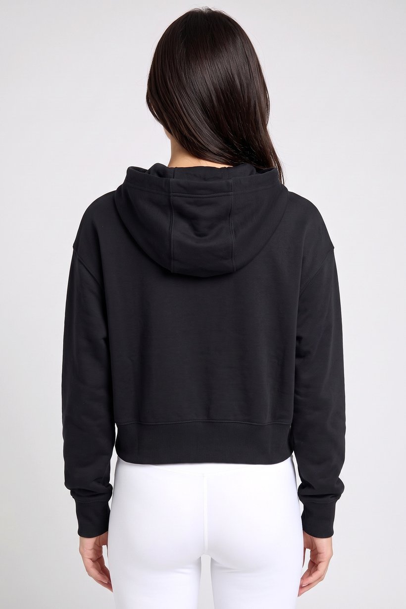 Women Sportswear Fit Brand Logo Outdoor Hoodie, Black