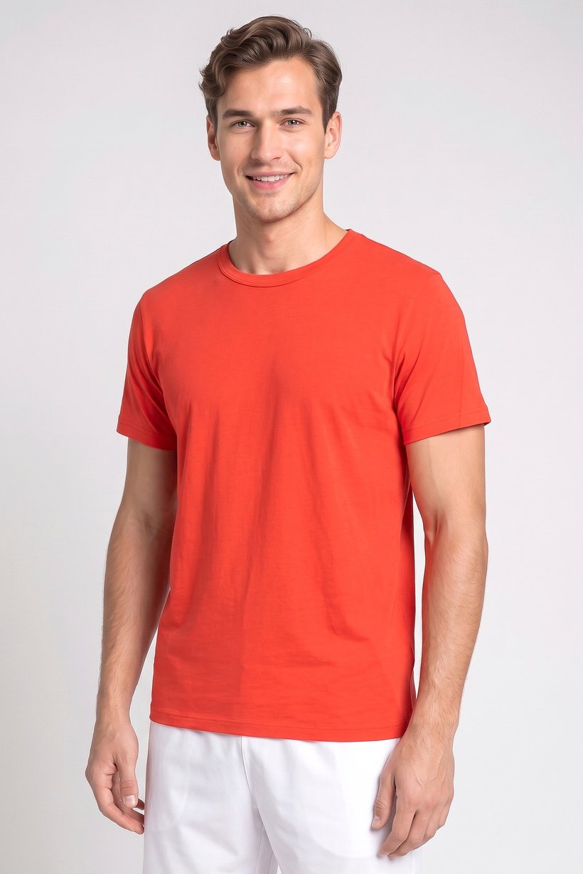 Men Sportswear Fit Short Sleeve Training T-Shirt, Orange