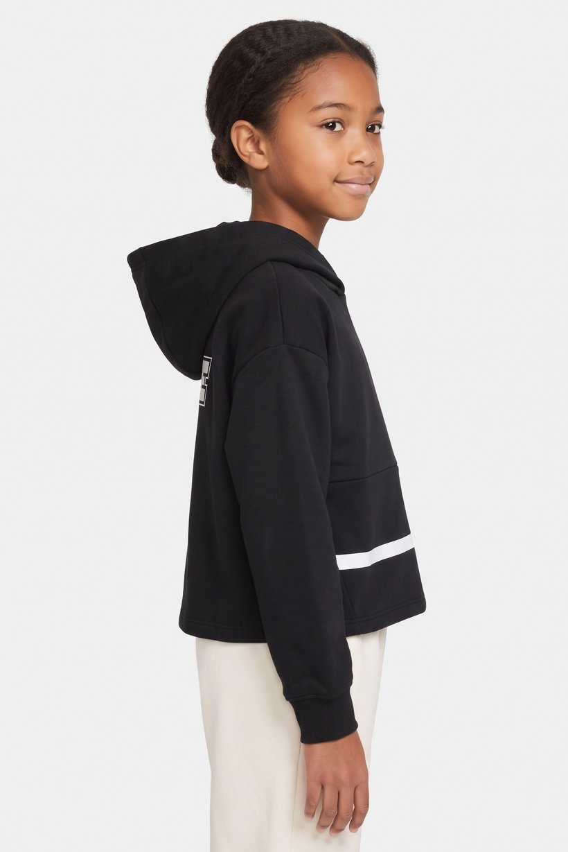 Kids Girl Oversized Fit Long Sleeve Outdoor Hoodie, Black