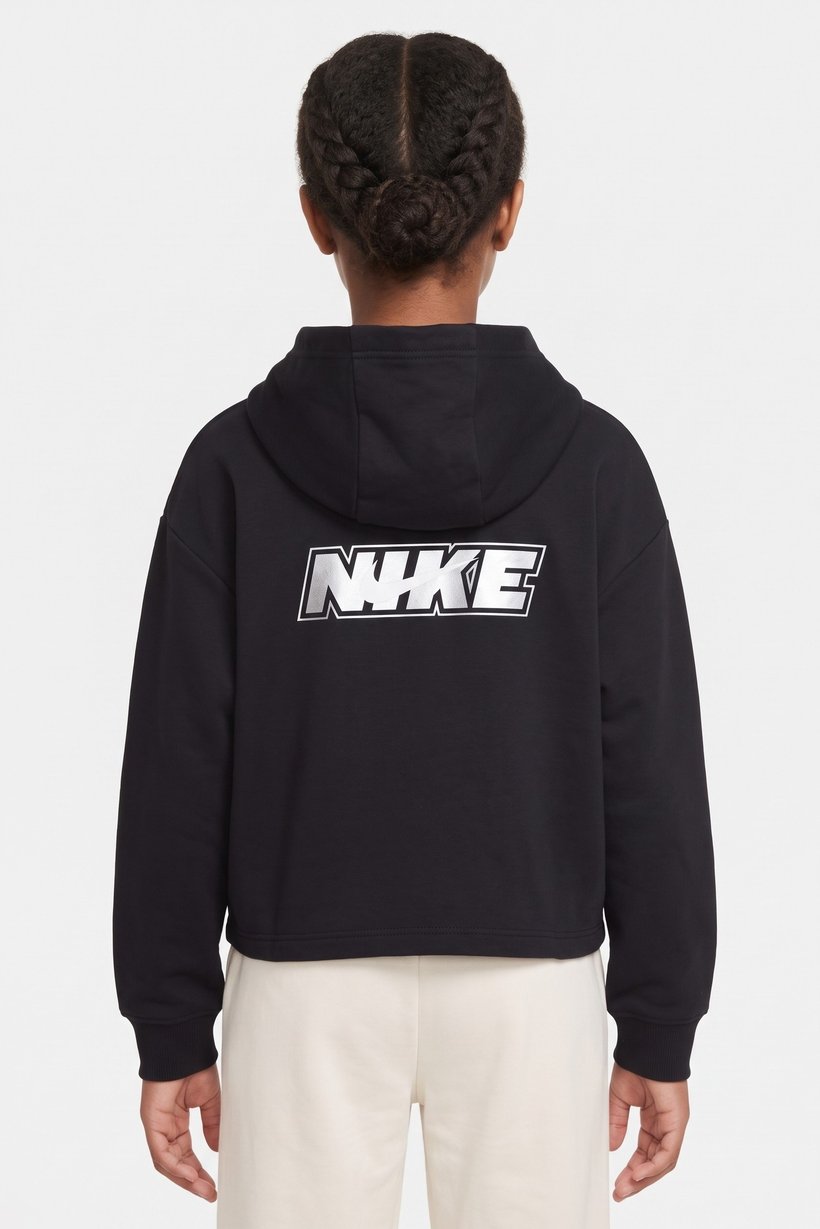 Kids Girl Oversized Fit Long Sleeve Outdoor Hoodie, Black