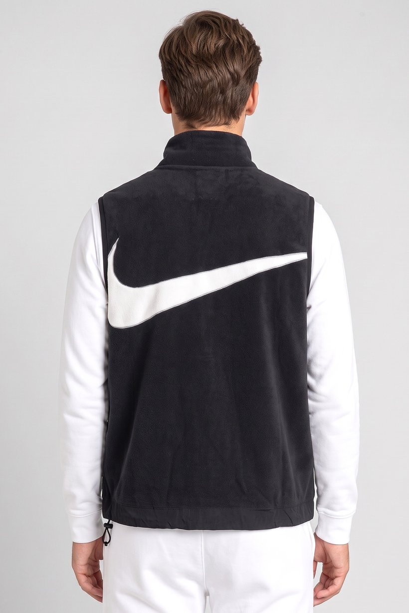 Men Sportswear Fit Sleeveless Outdoor Vest Jacket, Black