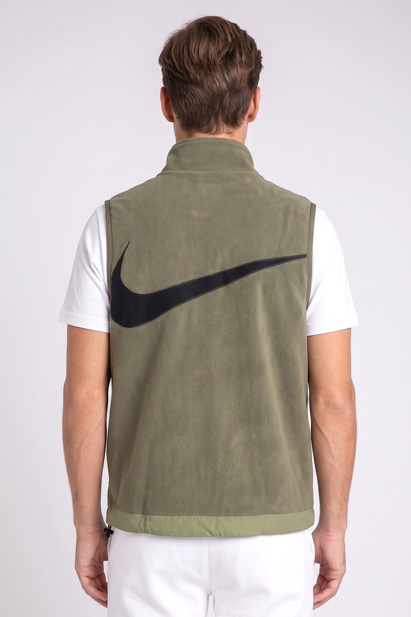Men Sportswear Fit Sleeveless Full Zip Outdoor Vest Jacket, Olive